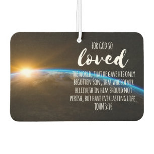 John 3:16 Bible Verse Christian Car Air Freshener