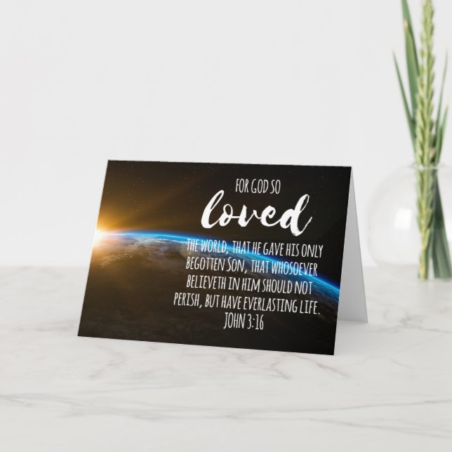 John 3:16 Bible Verse Christian Card (Front)