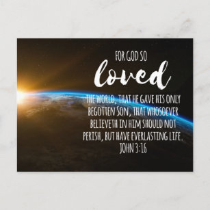 John 3:16 Bible Verse Christian Postcard