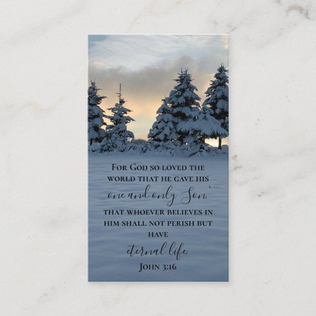 John 3:16 Bible Verse Custom Text Original Photo Business Card (Front)
