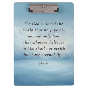 John 3:16 Bible Verse Image Clipboard