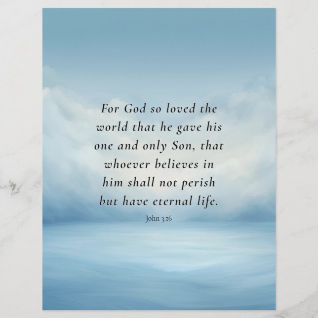 John 3:16 Bible Verse Image Flyer (Front)