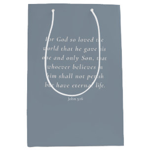 John 3:16 Bible Verse Image Medium Gift Bag