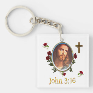 John 3:16 Bible verse Key Ring