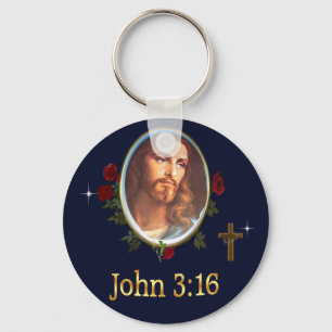 John 3:16 Bible verse Key Ring