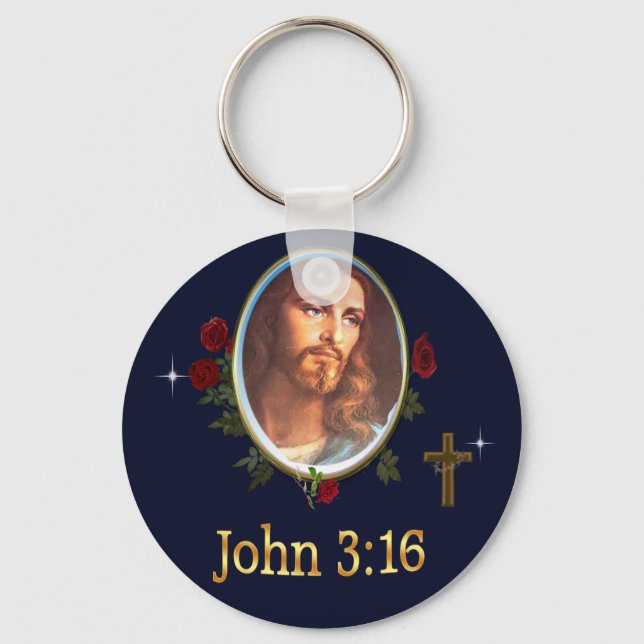 John 3:16 Bible verse Key Ring (Front)