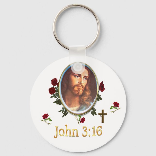 John 3:16 Bible verse Key Ring (Front)