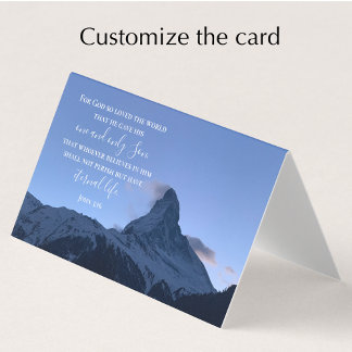 John 3:16 Bible Verse | Matterhorn Original Photo Business Card