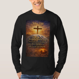 John 3:16 Bible Verse Men's Long Sleeve Tee