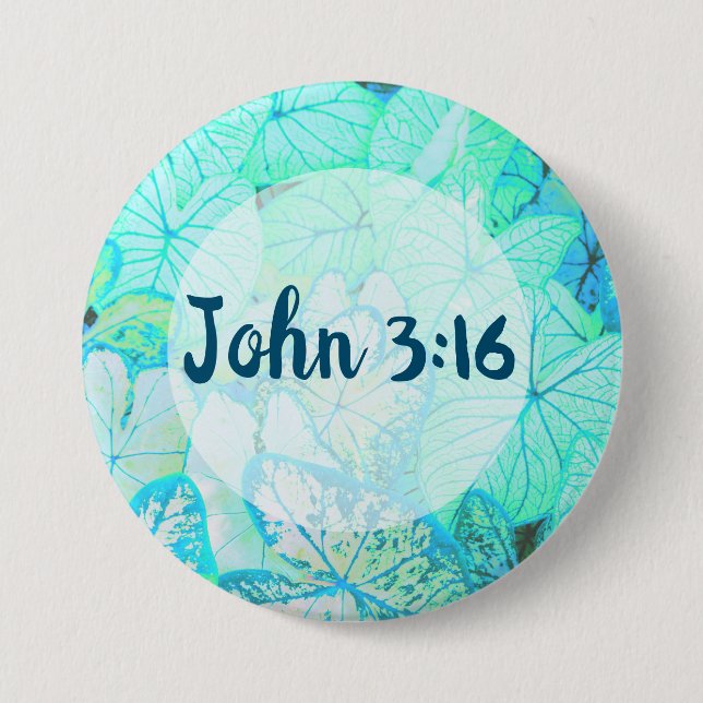 John 3:16 Bible Verse Pin Button (Front)