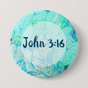 John 3:16 Bible Verse Pin Button