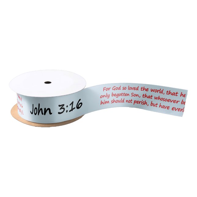 John 3:16 Bible Verse Satin Ribbon (Spool)