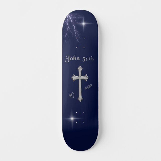 John 3:16 Bible verse Skateboard (Front)