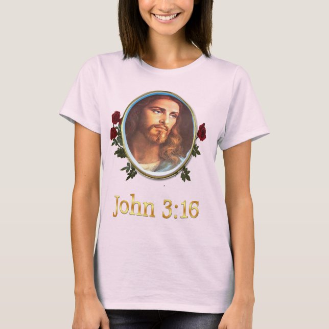 John 3:16 Bible verse T-Shirt (Front)