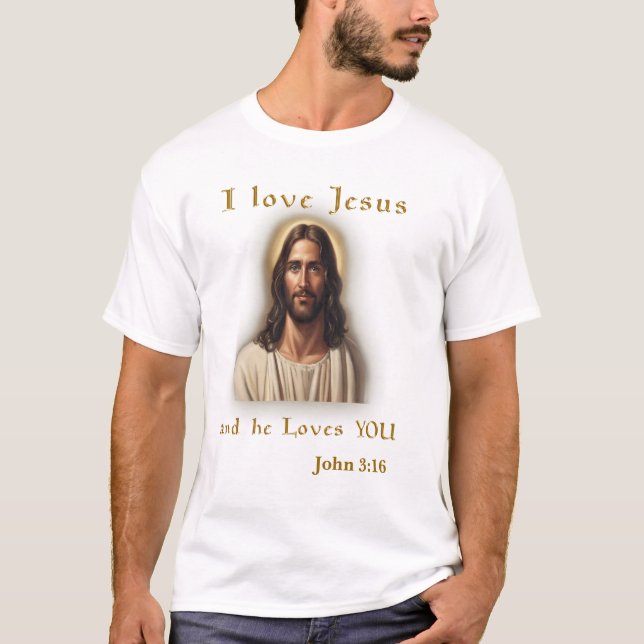 John 3:16 Bible verse T-Shirt (Front)