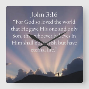 John 3:16 Bible Verse Wall Clock