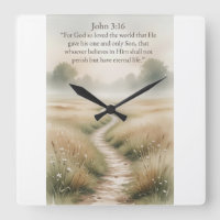 John 3:16 Bible Verse Wall Clock
