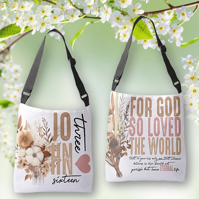 John 3:16 Bible Verse White Tote Bag (Creator Uploaded)