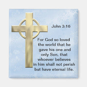 John 3:16 (blue) magnet