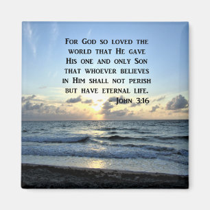 JOHN 3:16 BLUE SKIES SCRIPTURE PHOTO MAGNET