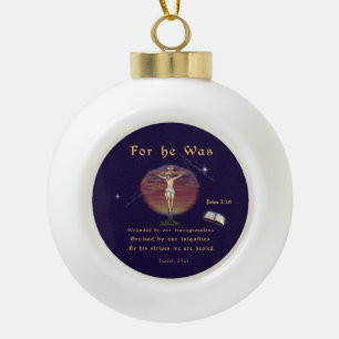 John 3:16 ceramic ball christmas ornament
