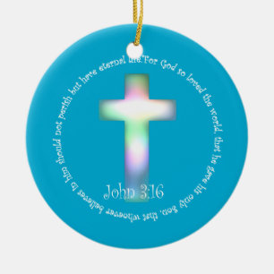 John 3:16 ceramic tree decoration