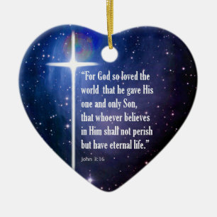 John 3:16 ceramic tree decoration