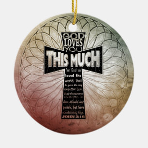 John 3:16 ceramic tree decoration