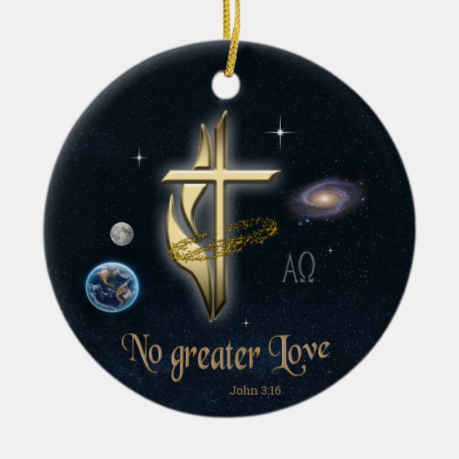 John 3:16 ceramic tree decoration (Front)