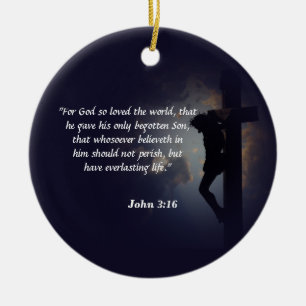 John 3:16 ceramic tree decoration