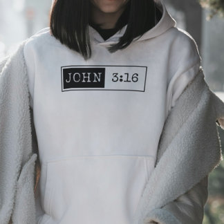 "John 3:16" Christian, Bible verse, Faith Hoodie