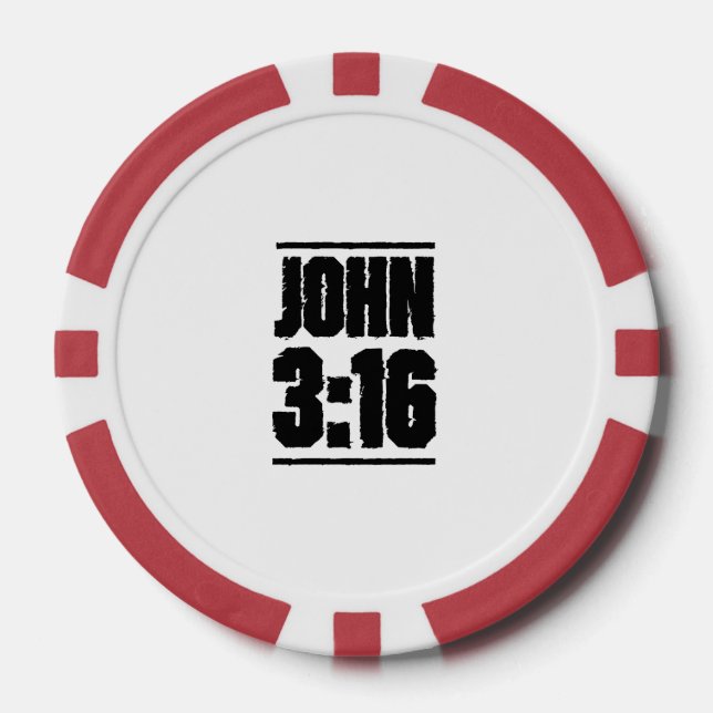 John 3:16 Christian Bible Verse  Poker Chips (Front)