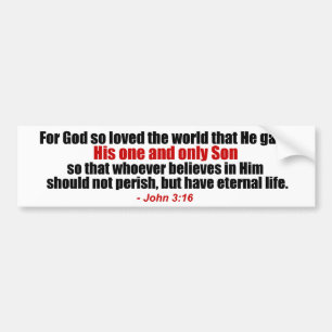 John 3:16 Christian Bumper Sticker