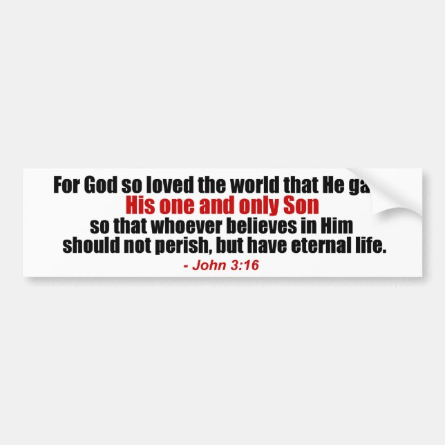 John 3:16 Christian Bumper Sticker (Front)