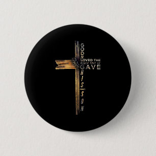 John 3_16 Christian Cross Bible 2025 Update 6 Cm Round Badge