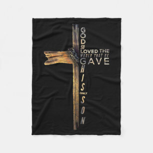 John 3_16 Christian Cross Bible 2025 Update Fleece Blanket