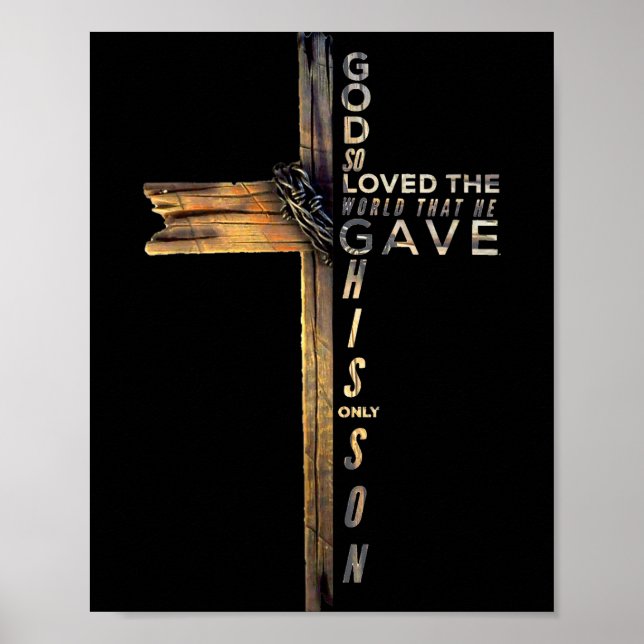 John 3_16 Christian Cross Bible 2025 Update  Poster (Front)