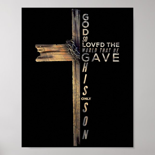John 3_16 Christian Cross Bible  Poster (Front)