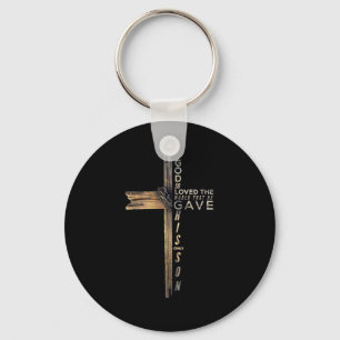 John 3_16 Christian Cross Bible Update Key Ring