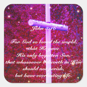 John 3:16 Christian Cross Firefly Sticker