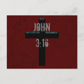 John 3:16 Christian Cross Postcard