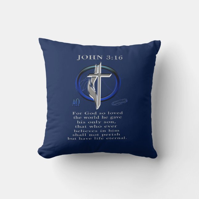 John 3:16 Christian  Cushion (Front)