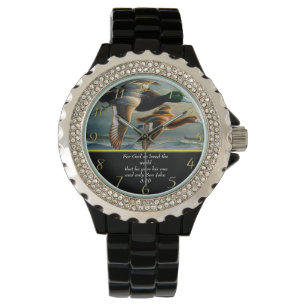 John 3:16 Christian Faith cross with ducks Watch