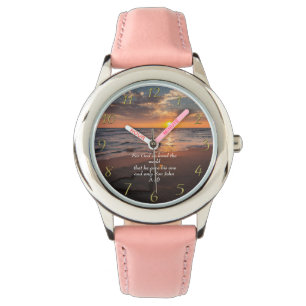 John 3:16 Christian Faith ocean with a sunset   Watch