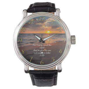 John 3:16 Christian Faith ocean with a sunset   Watch