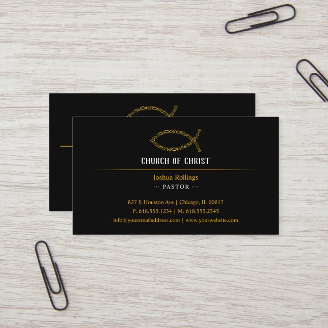 John 3:16 | Christian Fish Business Card (Front/Back In Situ)