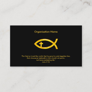 John 3:16   Christian Fish Cross Business Card