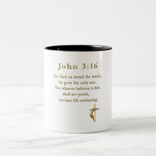 John 3:16 christian gifts Two-Tone coffee mug