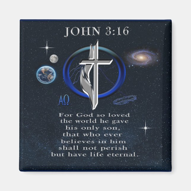 John 3:16 Christian  Magnet (Front)