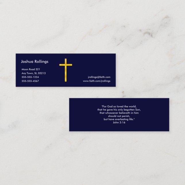 John 3:16 - Christian Mini Business Card (Front/Back)